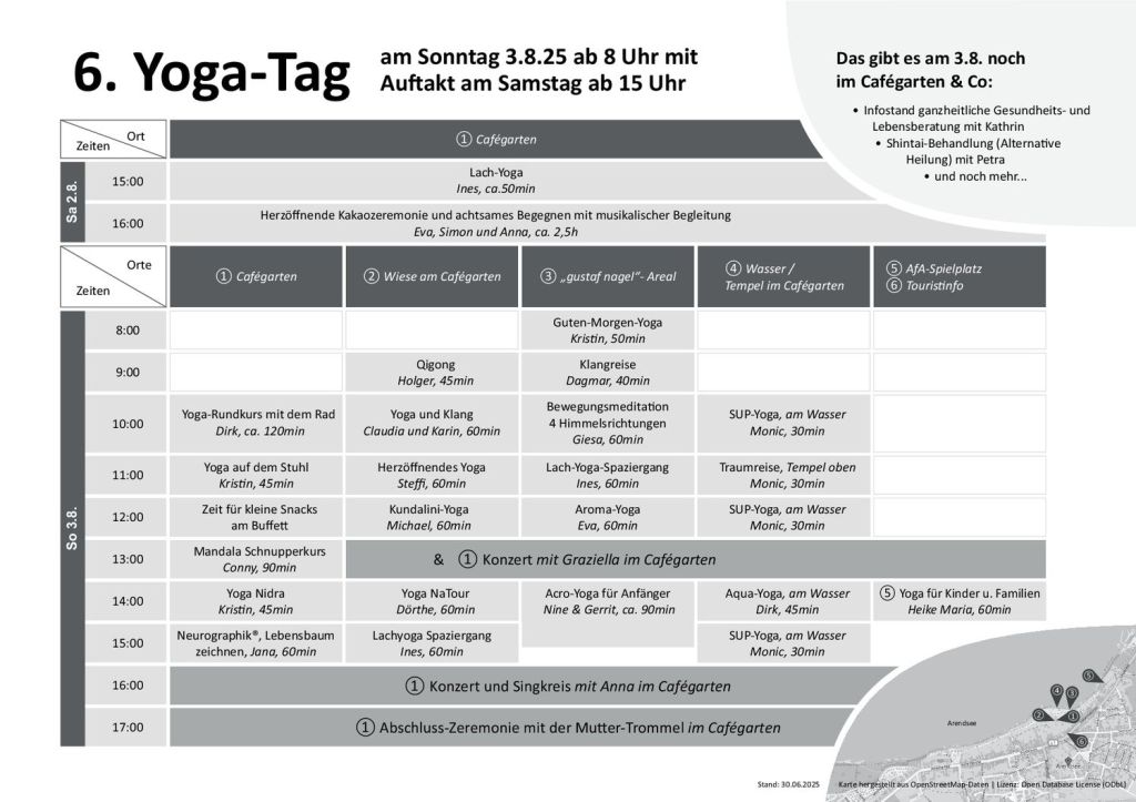 Yoga-Tag am Arendsee 2025 Programm
